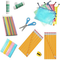 Chevron Backpack & School Supply Bundle - Black, Blue, Green or Pink