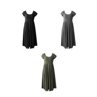 Short Sleeve Maternity Dress - Grey, Green or Black