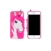 3D Soft Silicone Unicorn Case - Pink or Rainbow