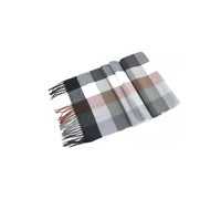 Soft Tartan Plaid Blanket Scarf - Black/White, Grey or Multi Color