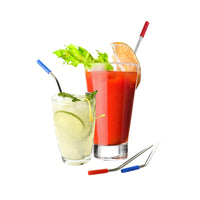 Reusable Stainless Steel Straw Set with Carrying Case and Cleaning Brush