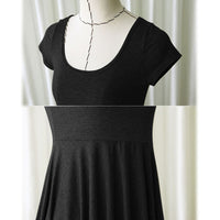 Short Sleeve Maternity Dress - Grey, Green or Black
