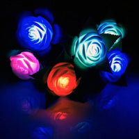 LED Light Up Garden Roses - Red, Yellow, Blue, Purple, White or Pink