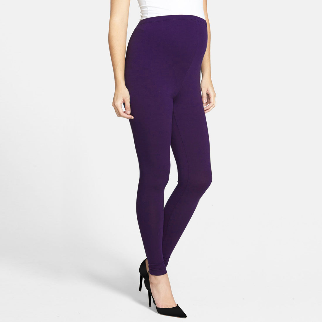 Full Length Maternity Leggings - Black, Grey, Pink, Purple or Blue