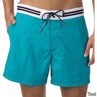 Men's Solid Swim Shorts - Navy, Red, Teal or Green