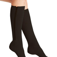 Open Toe/Zip Up Compression Socks - Nude or Black