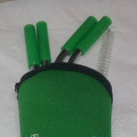 Reusable Stainless Steel Straw Set with Carrying Case and Cleaning Brush