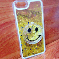 Smiley Face Glitter Phone Case for Iphone 6 or 6 Plus - Blue, Pink, White or Yellow