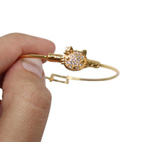 Cat Lover's Gold Bracelet for Kids