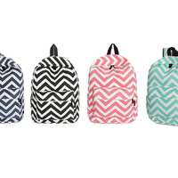 Chevron Backpack - Black, Blue, Green or Pink