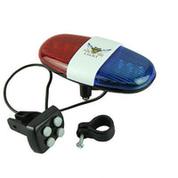Police Car Bike Light/Bell - 6 LED Light & 4 Sounds