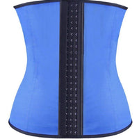 Steel Boned Latex Corset - Black, Blue, Pink or Purple - Small - Large