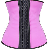 Steel Boned Latex Corset - Black, Blue, Pink or Purple - Small - Large