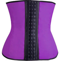 Steel Boned Latex Corset - Black, Blue, Pink or Purple - Small - Large