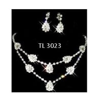 Swarovski Crystal Earring Necklace set TL3023 (Clip on)