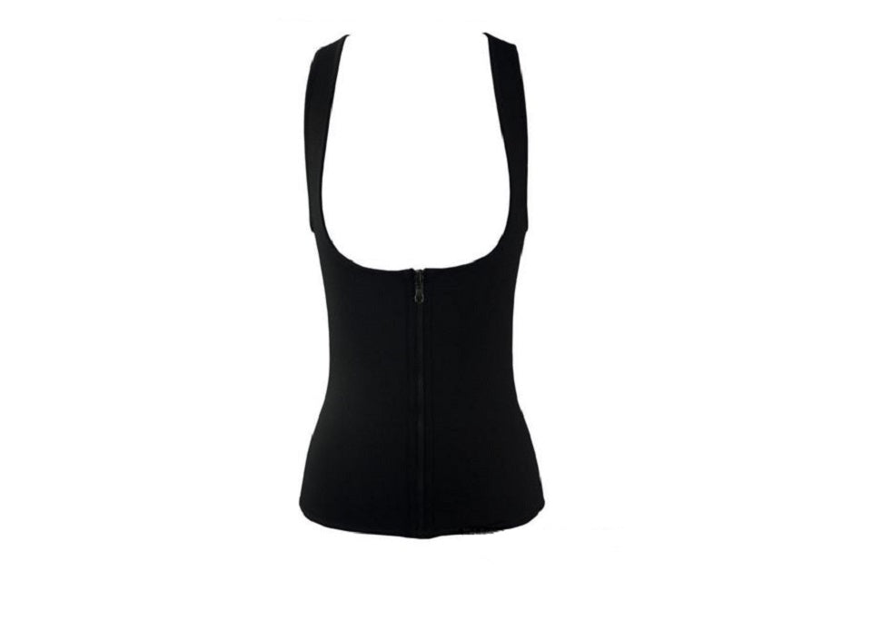 Neoprene Under Bust Zippered Waist Training Vest -Black, Green, Orange, Pink, or Yellow