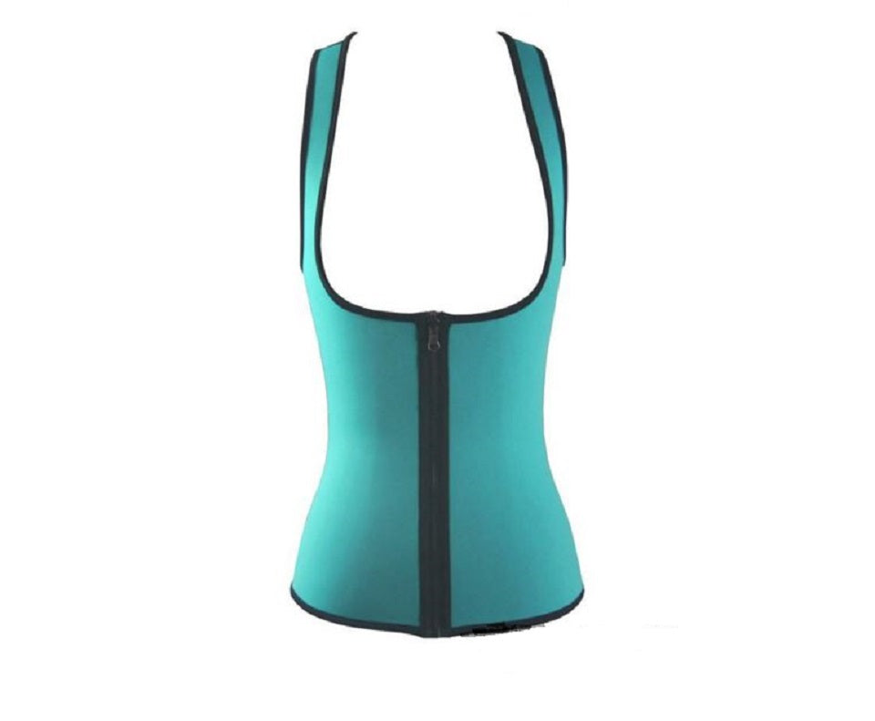 Neoprene Under Bust Zippered Waist Training Vest -Black, Green, Orange, Pink, or Yellow