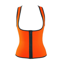 Neoprene Under Bust Zippered Waist Training Vest -Black, Green, Orange, Pink, or Yellow