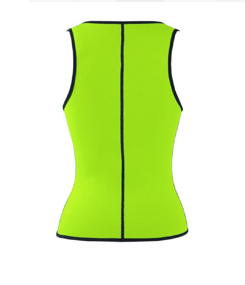 Neoprene Under Bust Zippered Waist Training Vest -Black, Green, Orange, Pink, or Yellow