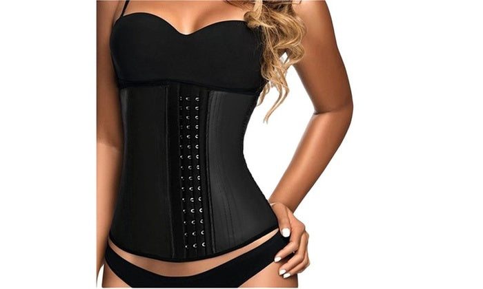 Steel Boned Latex Corset - Black, Blue, Pink or Purple - Small - Large