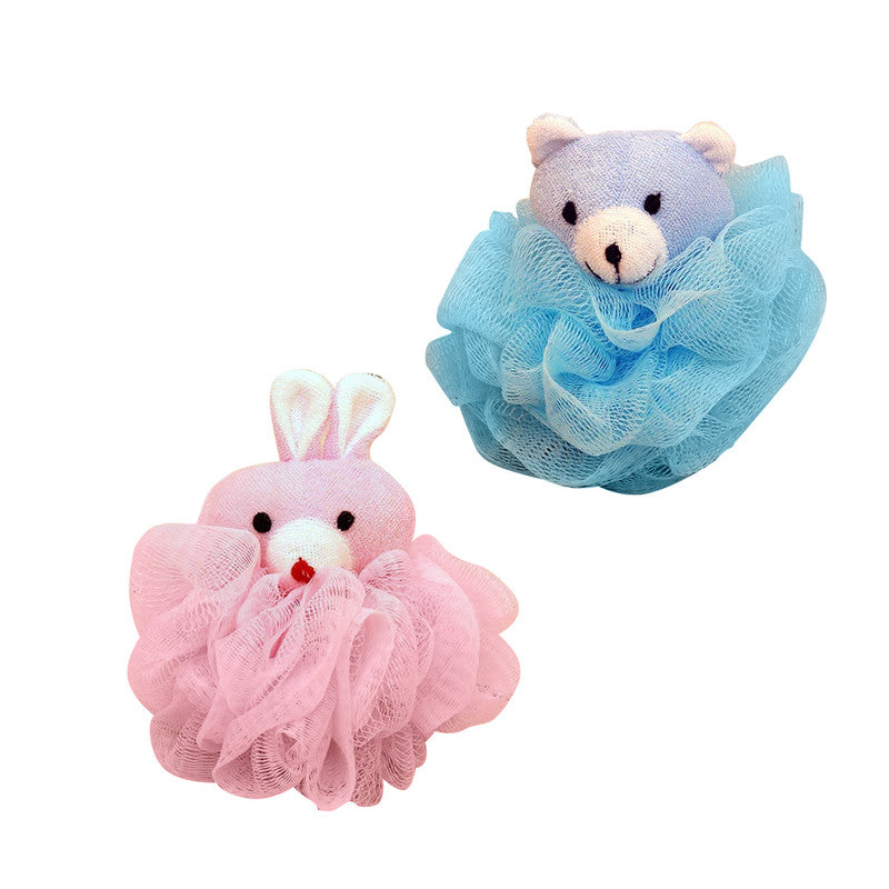 Animal Face Loofah Exfoliator Sponge - Set of 2