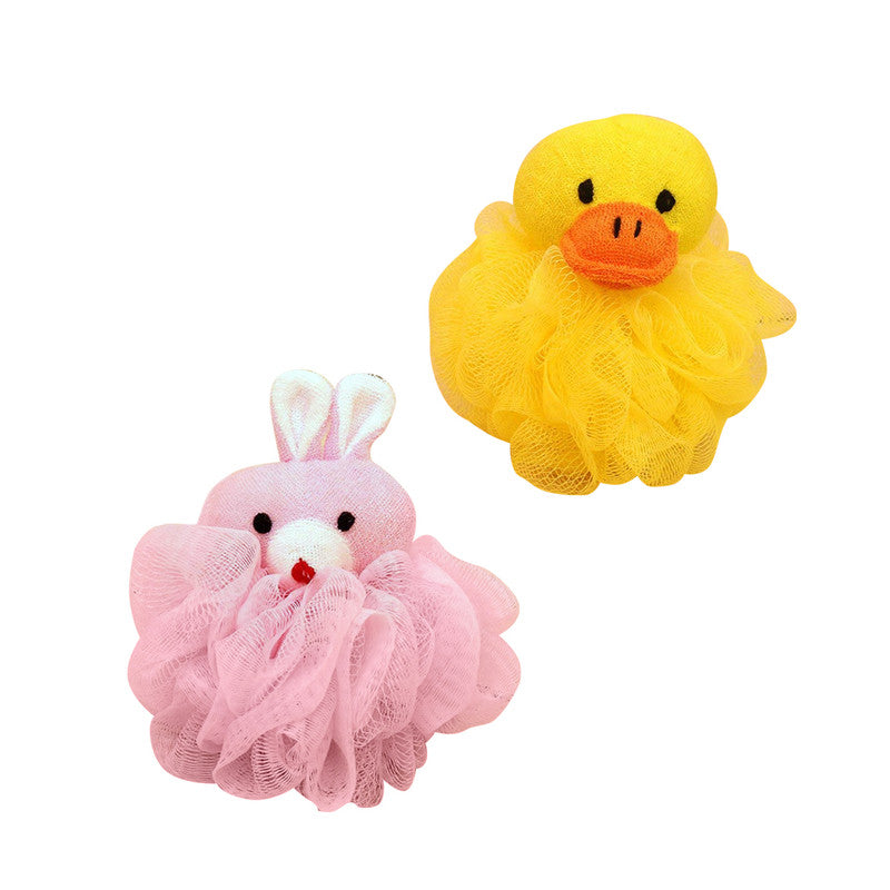 Animal Face Loofah Exfoliator Sponge - Set of 2