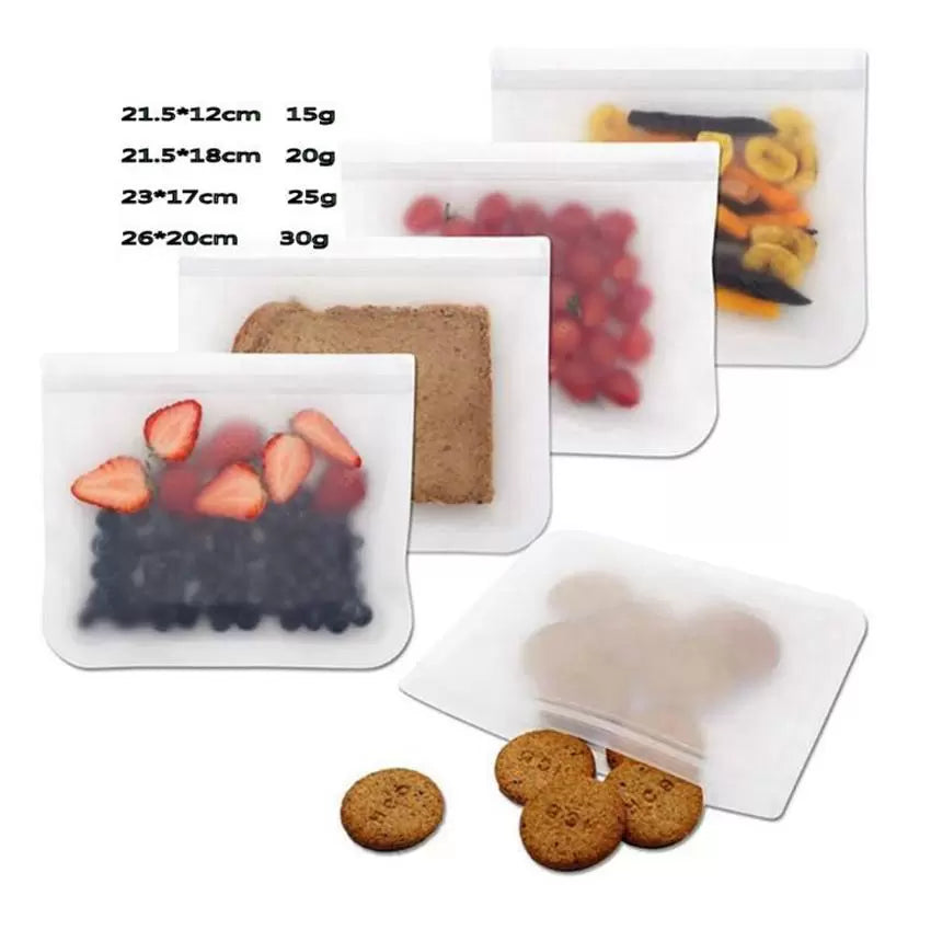 Silicone Reusable Food Storage Bags 4 Pk