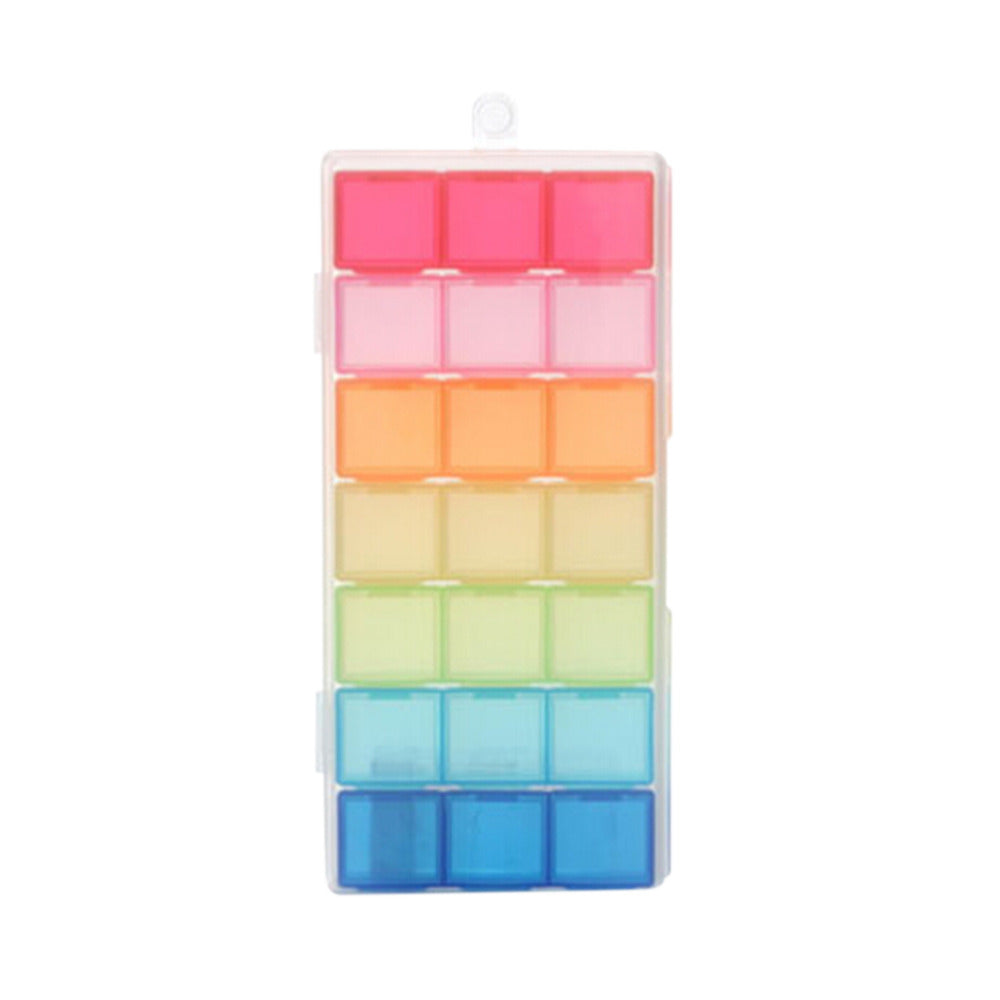 21 Compartment Multi Color Weekly Pill Organizer