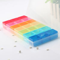 21 Compartment Multi Color Weekly Pill Organizer