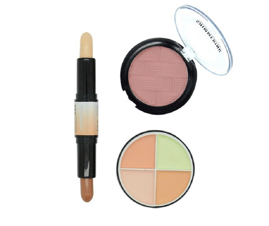 Kiss Beauty 3 in 1 Face Contour Set - Neutral, Rose or Medium