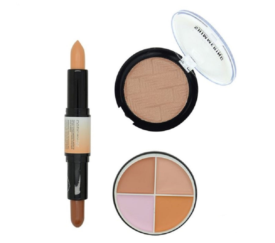 Kiss Beauty 3 in 1 Face Contour Set - Neutral, Rose or Medium
