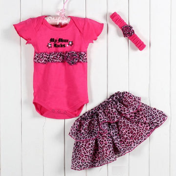 3 Piece Ruffled Dress Set for Baby Girls