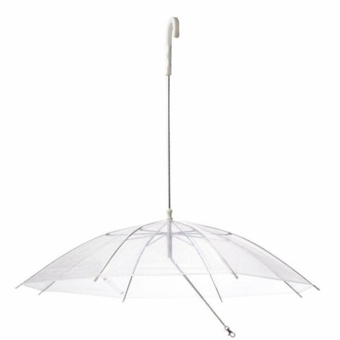 Transparent Outdoor Dog or Puppy Umbrella with Chain Leash