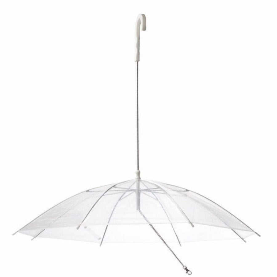 Transparent Outdoor Dog or Puppy Umbrella with Chain Leash