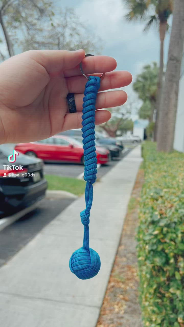 Monkey Fist Keychain - Black, Pink, Purple, Teal or Black