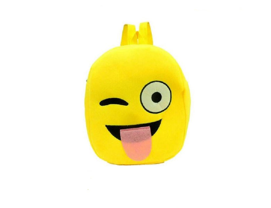 Plush Emoji Face Backpack & School Supply Bundle - Heart Eyes, Crazy Eyes, Sunglasses or Yummy