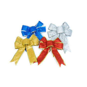 Christmas Bows - 2 Pack - Red, Blue Gold or Silver