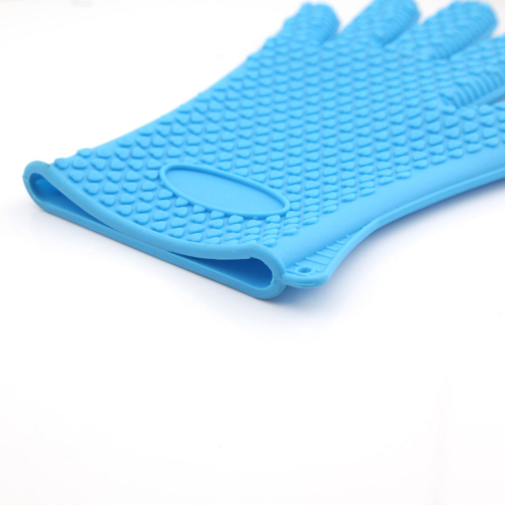 Heat Resistant Silicone Grilling Glove - Blue, Green, Orange, Red or Purple