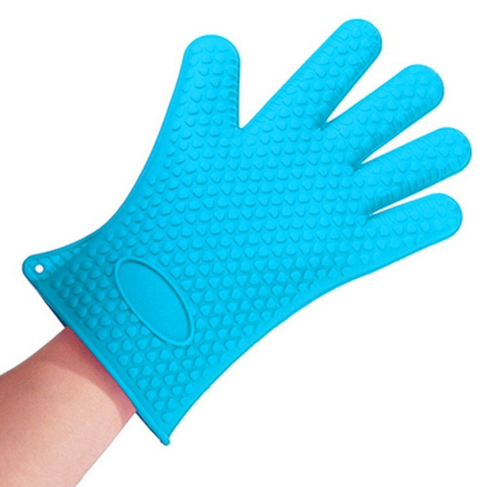 Heat Resistant Silicone Grilling Glove - Blue, Green, Orange, Red or Purple