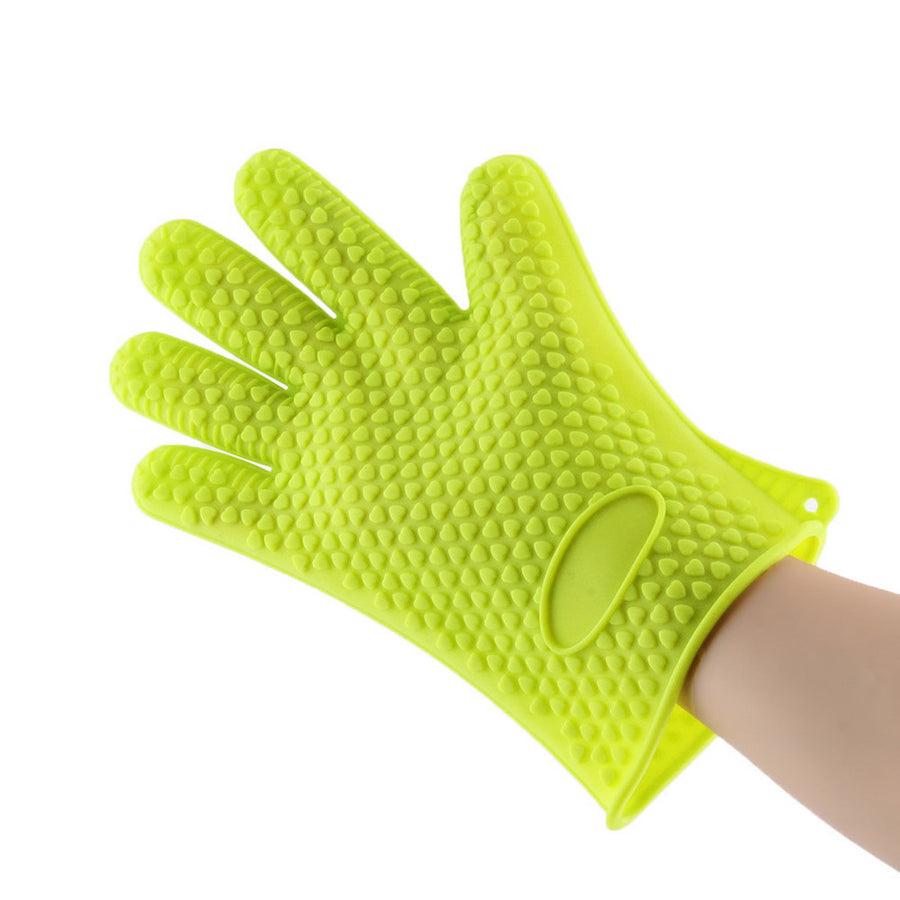 Heat Resistant Silicone Grilling Glove - Blue, Green, Orange, Red or Purple