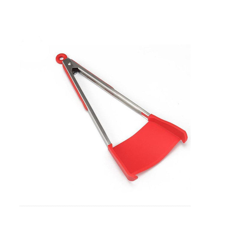2-in-1 Spatula Tongs - 9" - Red or Green