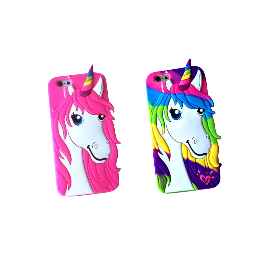 3D Soft Silicone Unicorn Case - Pink or Rainbow
