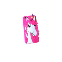 3D Soft Silicone Unicorn Case - Pink or Rainbow
