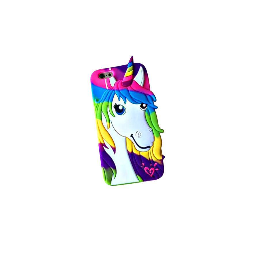 3D Soft Silicone Unicorn Case - Pink or Rainbow