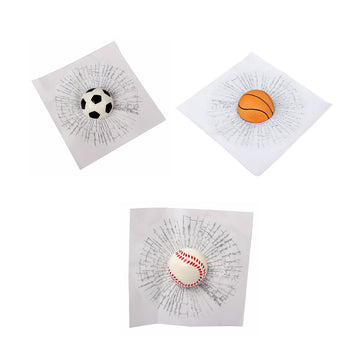 3D Shattered Window Ball Decal - Baseball, Basketball or Soccer