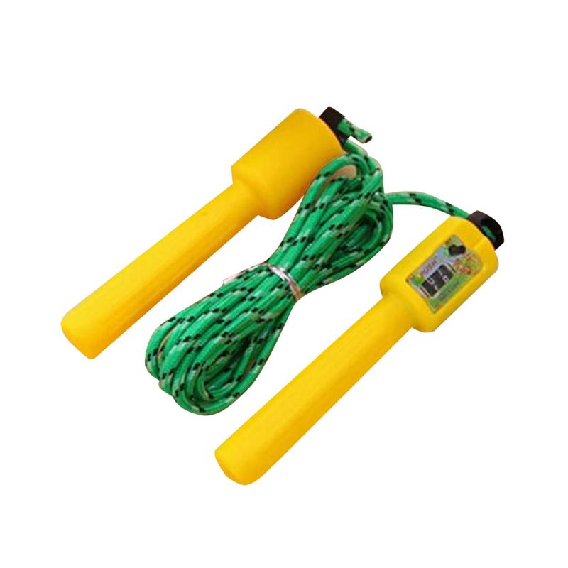 Adjustable Counting Fitness Jump Rope-Yellow
