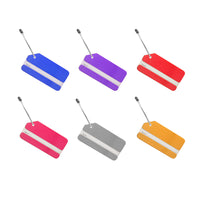 Colorful Aluminum Keyring Luggage Tags -Set of Two - Red, Purple, Pink, Orange, Grey or Blue