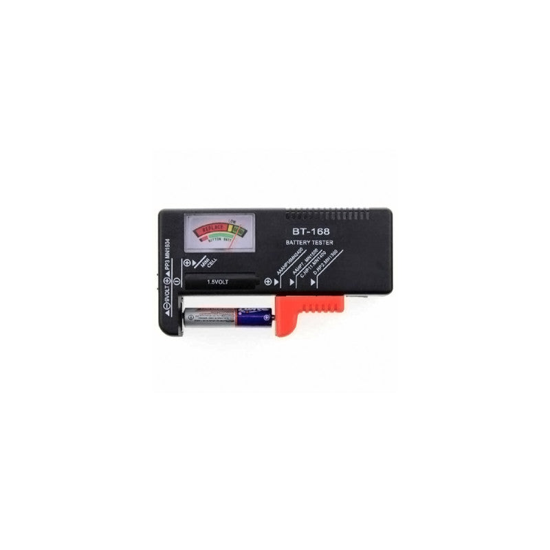 Universal Battery Tester with Color Coded Volt Meter (AA, AAA, C, D, and 9V)