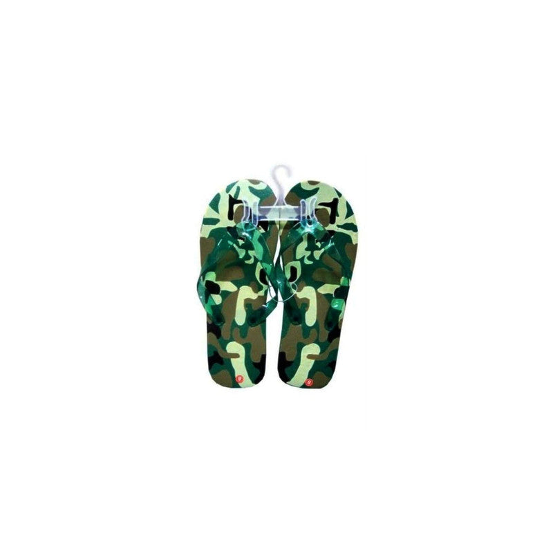 Men's Camo Flip Flops Beach Sandals- Gray, Blue, Green, or Brown