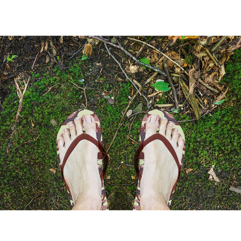 Men's Camo Flip Flops Beach Sandals- Gray, Blue, Green, or Brown